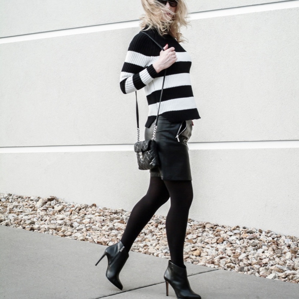 Striped turtleneck sweater